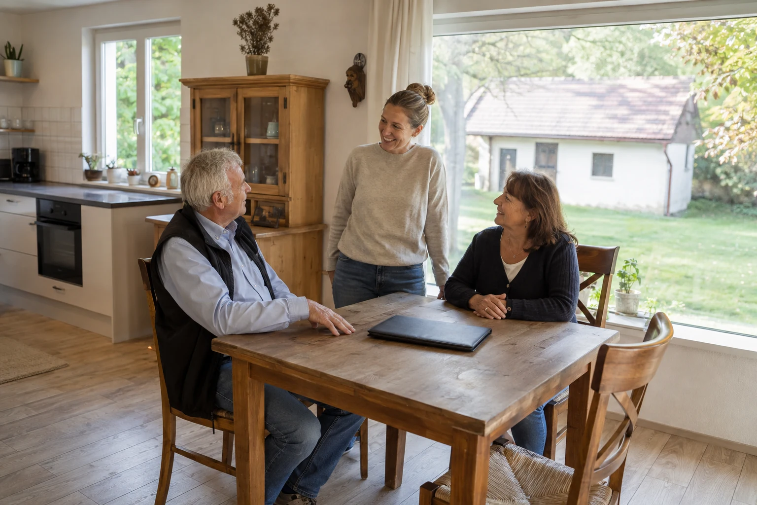 Familie bespricht den Verkauf eines österreichischen Sacherls